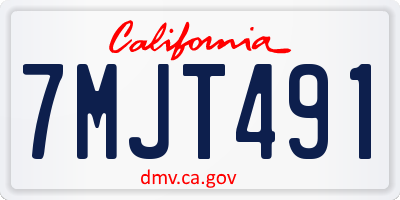 CA license plate 7MJT491