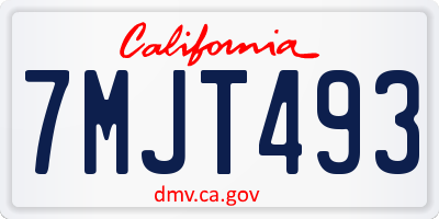 CA license plate 7MJT493