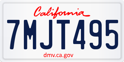 CA license plate 7MJT495