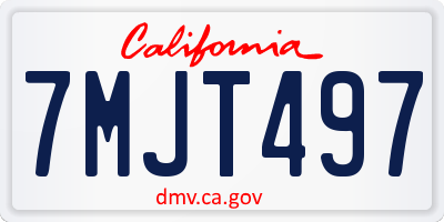 CA license plate 7MJT497