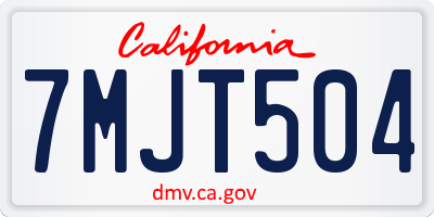 CA license plate 7MJT504