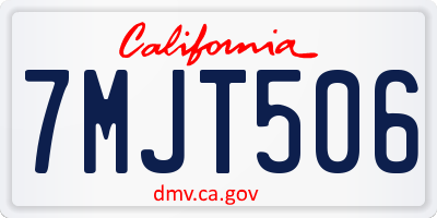 CA license plate 7MJT506