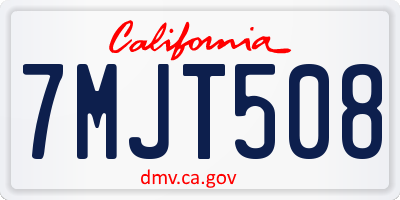 CA license plate 7MJT508