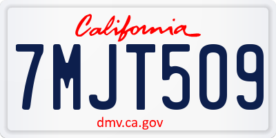 CA license plate 7MJT509