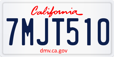 CA license plate 7MJT510