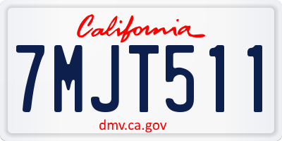 CA license plate 7MJT511