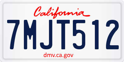 CA license plate 7MJT512