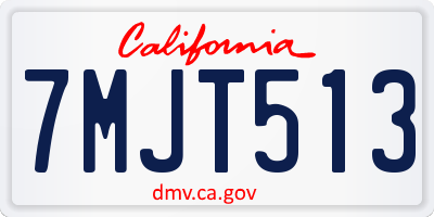 CA license plate 7MJT513