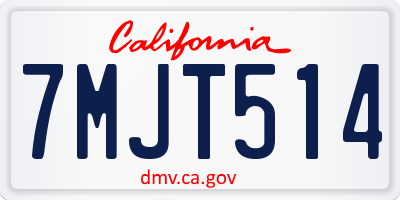 CA license plate 7MJT514