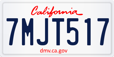 CA license plate 7MJT517