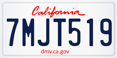 CA license plate 7MJT519