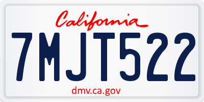 CA license plate 7MJT522