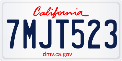 CA license plate 7MJT523
