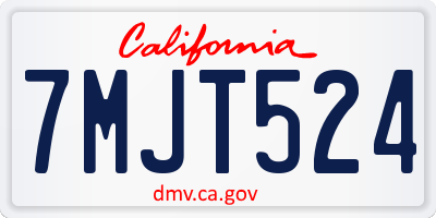 CA license plate 7MJT524