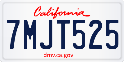 CA license plate 7MJT525