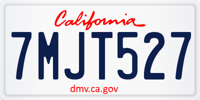 CA license plate 7MJT527