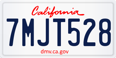 CA license plate 7MJT528