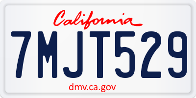 CA license plate 7MJT529