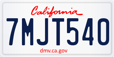 CA license plate 7MJT540