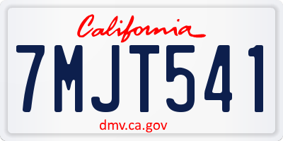 CA license plate 7MJT541