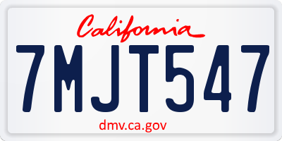 CA license plate 7MJT547