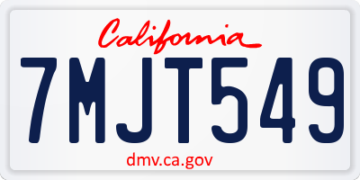 CA license plate 7MJT549