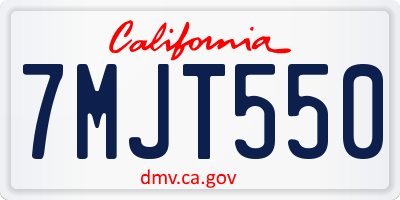 CA license plate 7MJT550
