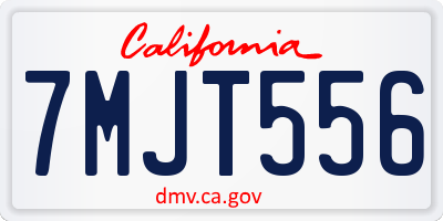 CA license plate 7MJT556