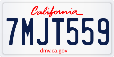CA license plate 7MJT559