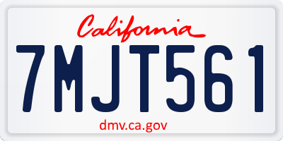 CA license plate 7MJT561