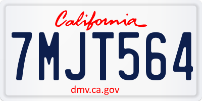 CA license plate 7MJT564