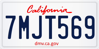 CA license plate 7MJT569