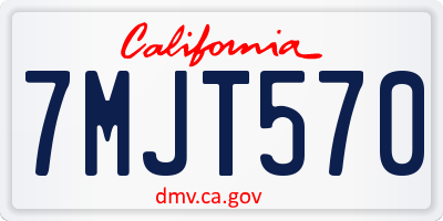 CA license plate 7MJT570
