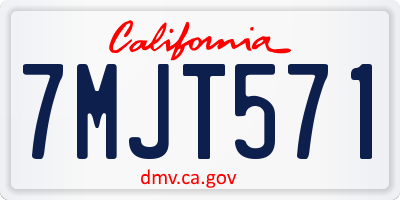 CA license plate 7MJT571