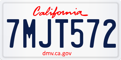 CA license plate 7MJT572
