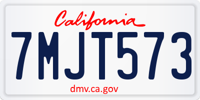 CA license plate 7MJT573