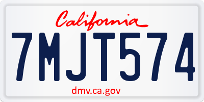 CA license plate 7MJT574