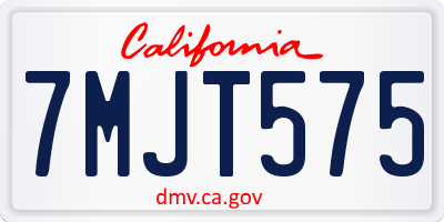 CA license plate 7MJT575