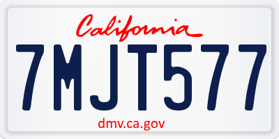 CA license plate 7MJT577