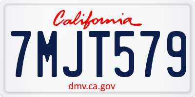 CA license plate 7MJT579