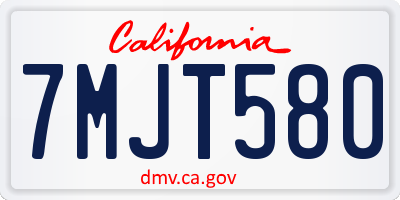 CA license plate 7MJT580