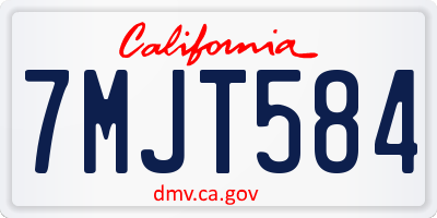 CA license plate 7MJT584
