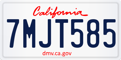 CA license plate 7MJT585