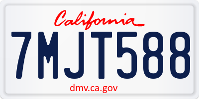 CA license plate 7MJT588