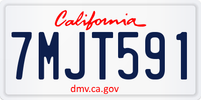 CA license plate 7MJT591