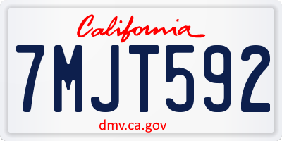 CA license plate 7MJT592