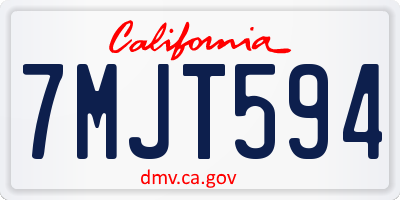CA license plate 7MJT594