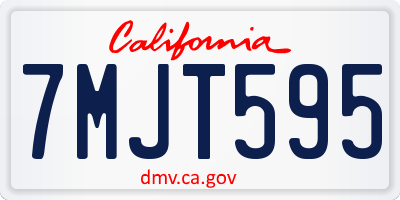 CA license plate 7MJT595