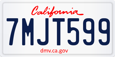 CA license plate 7MJT599