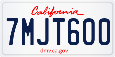 CA license plate 7MJT600
